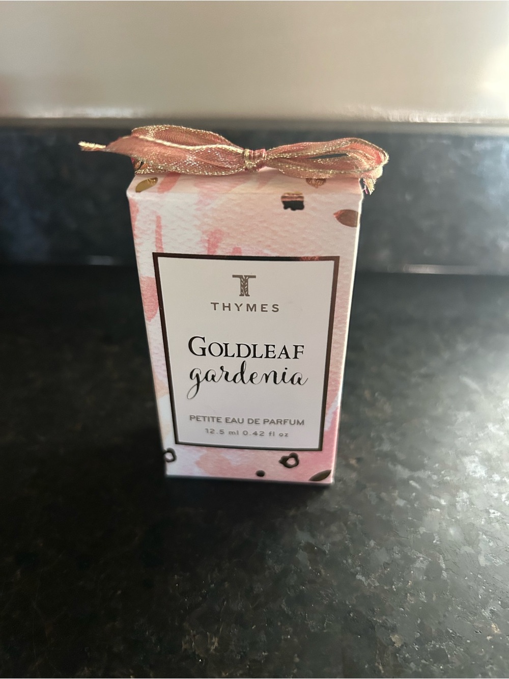 Thymes Goldleaf Gardenia Petite Eau de Parfum - Pink & Gold Box